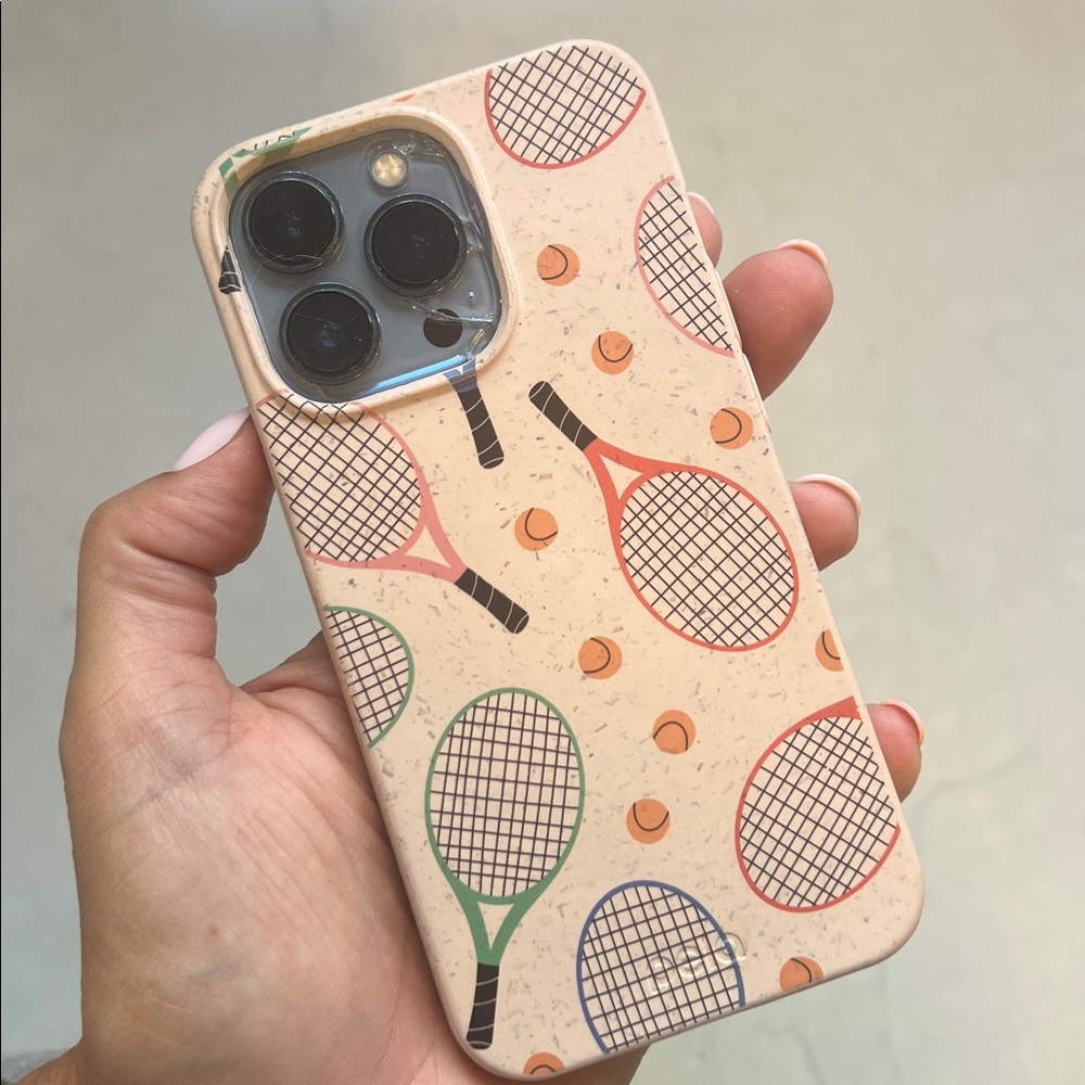🪅Pela Pink Tennis Compostable iPhone 13 Pro Phone Case Sustainable